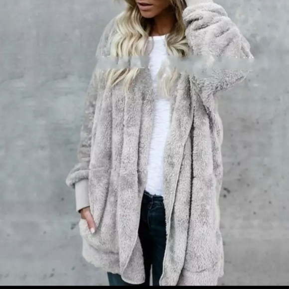 Light Gray hooded cardigan - Picture 3 of 3